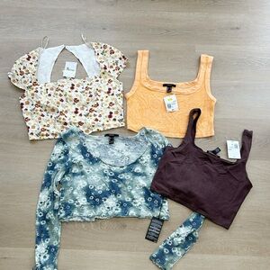 Forever 21 Lot of 4 Tops Tanks Size L & M